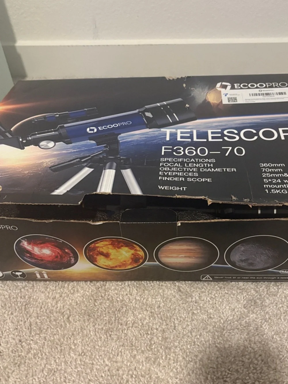 F360-70 Telescope – Blue Refractor with Tripod